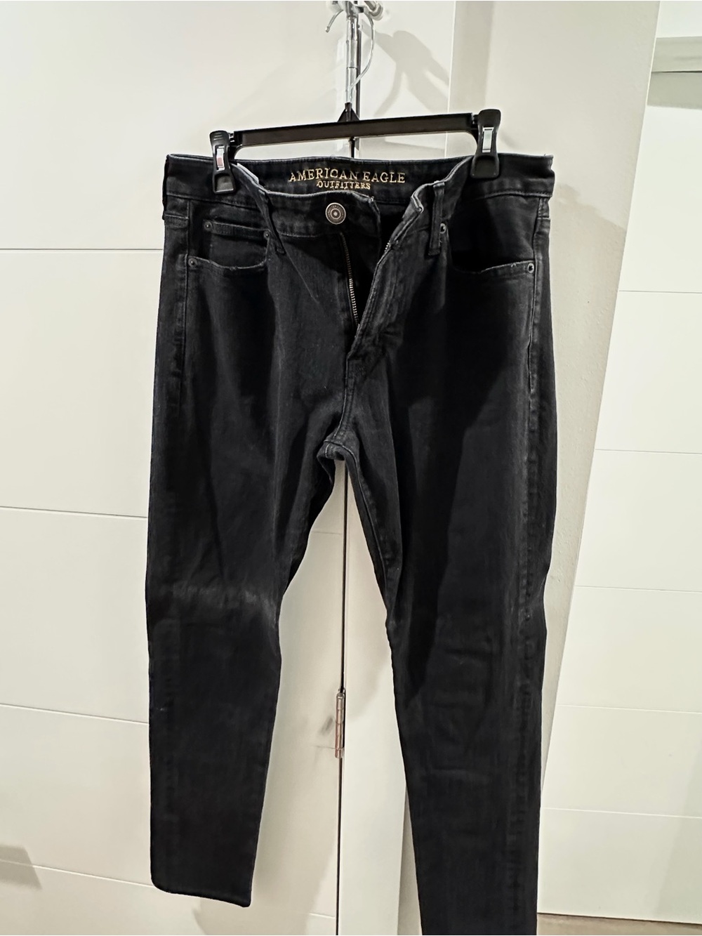 American Eagle Outfitters Black Jeans with Embroidered Logo